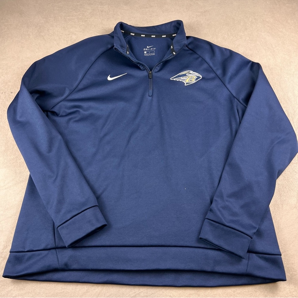 Nike Men's Navy Zip-Up Sweater Baltimore Raven